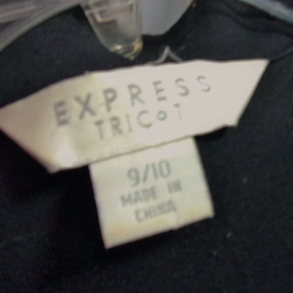 Vintage Express Tricot Knit Rich Black Jacket with Belt Size 9/10 - Picture 10 of 10